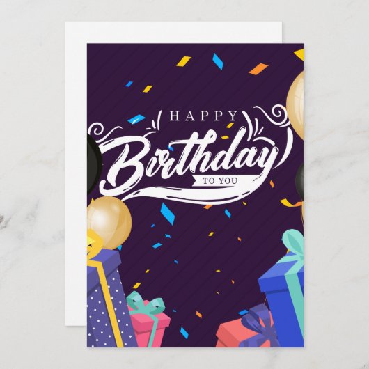 Gefeliciteerd met je verjaardag aankondiging (Voorkant / Achterkant)