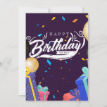 Gefeliciteerd met je verjaardag aankondiging<br><div class="desc">happy birthday card.</div>