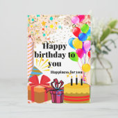 Gefeliciteerd met je verjaardag aankondiging (Staand voorkant)