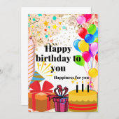 Gefeliciteerd met je verjaardag aankondiging (Voorkant / Achterkant)