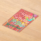 Gefeliciteerd met je verjaardag acryl uitnodigingen (Laagn)