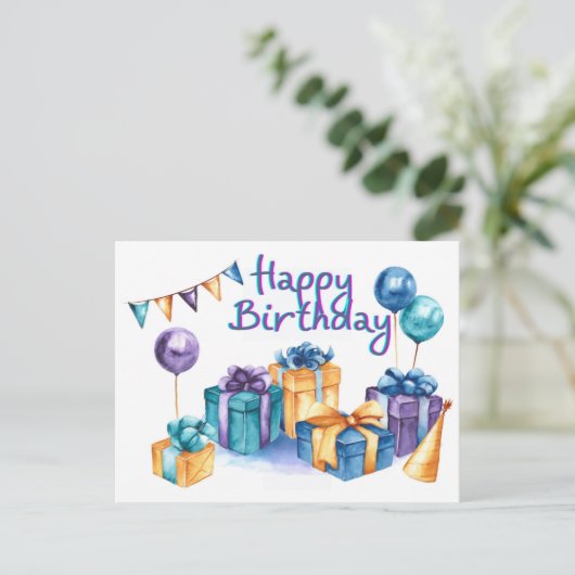 Gefeliciteerd met je verjaardag ansichtkaart briefkaart (Staand voorkant)