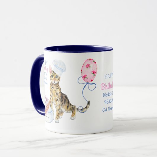Gefeliciteerd met je verjaardag Bengaalse kat mama Mok (Voorkant links)