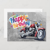Gefeliciteerd met je verjaardag! biker briefkaart (Voorkant / Achterkant)