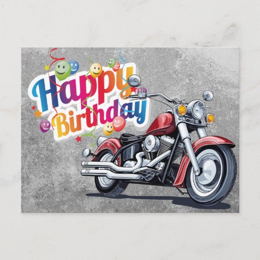 Gefeliciteerd met je verjaardag! biker briefkaart (Voorkant)