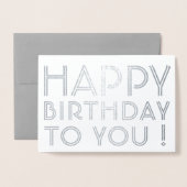 "Gefeliciteerd met je verjaardag!" Blanco binnenka Folie Kaarten (Voorkant met envelop)