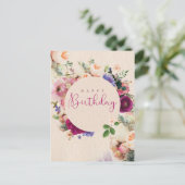 Gefeliciteerd met je verjaardag bloemen briefkaart (Staand voorkant)