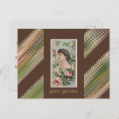 Gefeliciteerd met je verjaardag Bloemige Schoonhed Briefkaart (Voorkant / Achterkant)