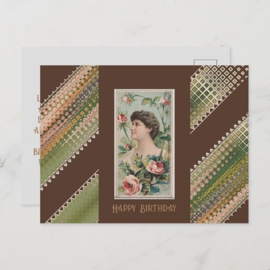 Gefeliciteerd met je verjaardag Bloemige Schoonhed Briefkaart (Voorkant / Achterkant)