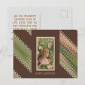 Gefeliciteerd met je verjaardag Bloemige Schoonhed Briefkaart (Voorkant / Achterkant)