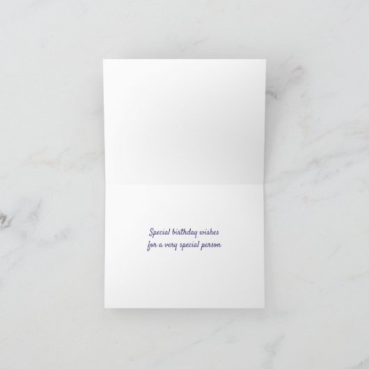 Gefeliciteerd met je verjaardag Blue Fun Flowers Kaart (Binnen)