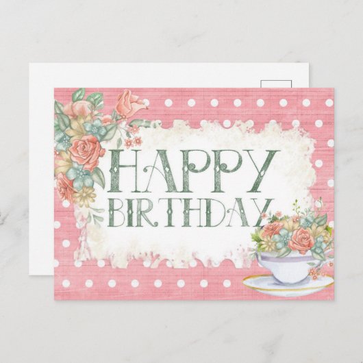 Gefeliciteerd met je verjaardag briefkaart (Voorkant / Achterkant)