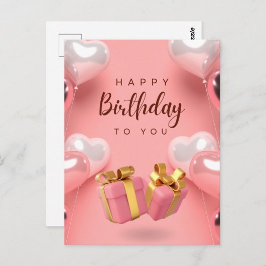 Gefeliciteerd met je verjaardag briefkaart (Voorkant / Achterkant)