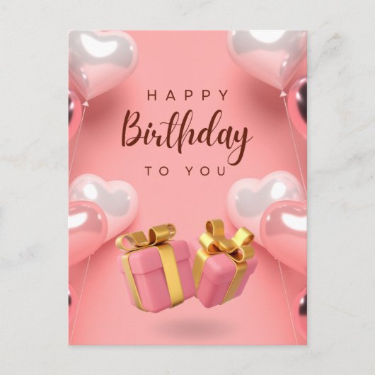 Gefeliciteerd met je verjaardag briefkaart (Voorkant)