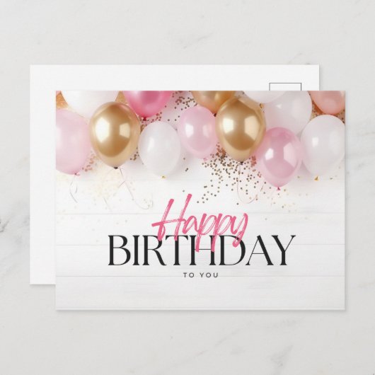 Gefeliciteerd met je verjaardag briefkaart (Voorkant / Achterkant)