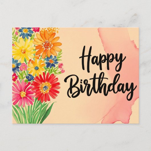 Gefeliciteerd met je verjaardag briefkaart (Voorkant)