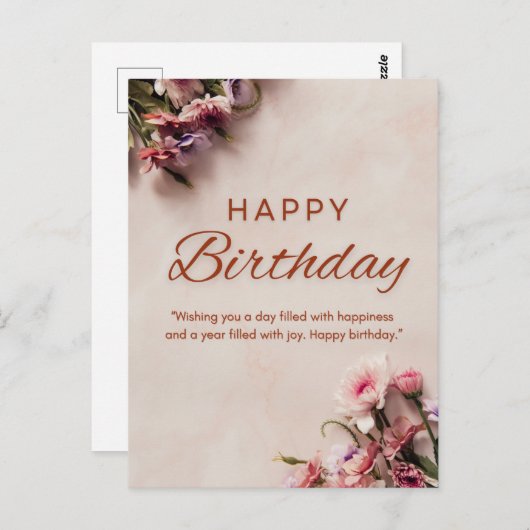 Gefeliciteerd met je verjaardag briefkaart (Voorkant / Achterkant)