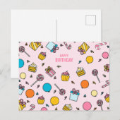 GEFELICITEERD MET JE VERJAARDAG BRIEFKAART (Voorkant / Achterkant)