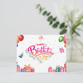 Gefeliciteerd met je verjaardag briefkaart (Staand voorkant)