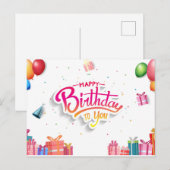 Gefeliciteerd met je verjaardag briefkaart (Voorkant / Achterkant)