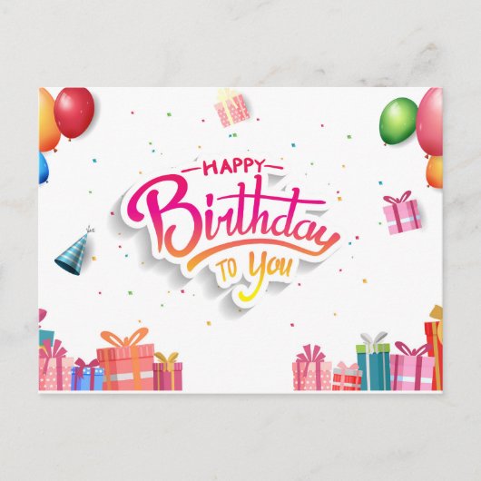 Gefeliciteerd met je verjaardag briefkaart (Voorkant)