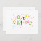 GEFELICITEERD MET JE VERJAARDAG BRIEFKAART (Voorkant / Achterkant)