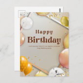 Gefeliciteerd met je verjaardag briefkaart (Voorkant / Achterkant)