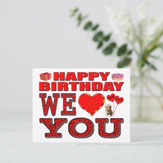 Gefeliciteerd met je verjaardag briefkaart (Staand voorkant)