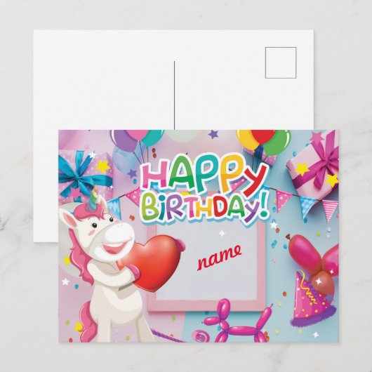 Gefeliciteerd met je verjaardag briefkaart (Voorkant / Achterkant)