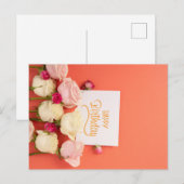 GEFELICITEERD MET JE VERJAARDAG BRIEFKAART (Voorkant / Achterkant)