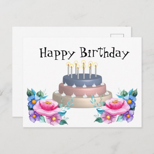 Gefeliciteerd met je verjaardag briefkaart (Voorkant / Achterkant)