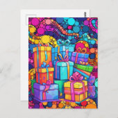 GEFELICITEERD MET JE VERJAARDAG BRIEFKAART (Voorkant / Achterkant)