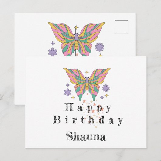 Gefeliciteerd met je verjaardag briefkaart (Voorkant / Achterkant)