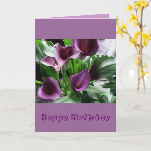 Gefeliciteerd met je verjaardag - Calla lelie Kaart (Gele Bloem)