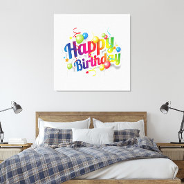 Gefeliciteerd met je verjaardag canvas afdruk