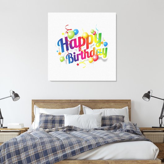 Gefeliciteerd met je verjaardag canvas afdruk