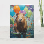 Gefeliciteerd met je verjaardag Capybara Kaart (Voorkant)