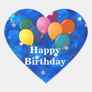 "Gefeliciteerd met je verjaardag", Celebration Bal Hart Sticker