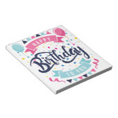 Gefeliciteerd met je verjaardag, confetti en bunti notitieblok (Schuin)
