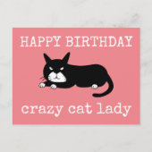 Gefeliciteerd met je verjaardag Crazy Cat Lady Briefkaart (Voorkant)