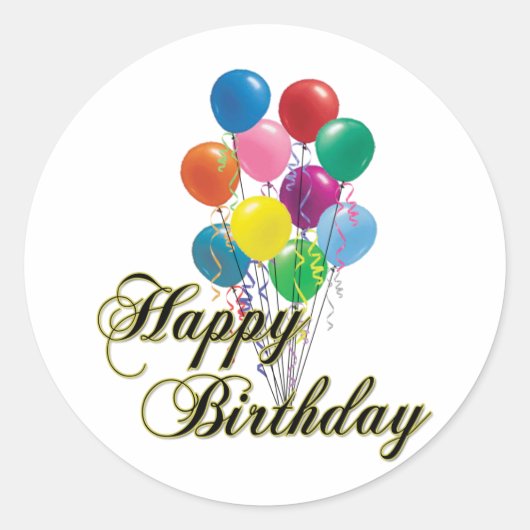 Gefeliciteerd met je verjaardag - D4 Ronde Sticker (Voorkant)