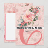 Gefeliciteerd met je verjaardag: de Roos, juni geb Aankondiging (Voorkant / Achterkant)