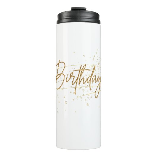 Gefeliciteerd met je verjaardag die altijd helder  thermosbeker (Voorkant)