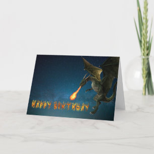 Gefeliciteerd met je verjaardag, Dragon Fire Flame Kaart