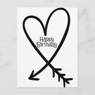 Gefeliciteerd met je verjaardag Eenvoudige Hart Pi Briefkaart