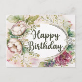 Gefeliciteerd met je verjaardag Elegante Vintage T Briefkaart (Voorkant)