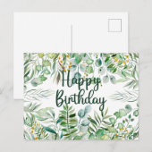 Gefeliciteerd met je verjaardag Eucalyptusbladeren Briefkaart (Voorkant / Achterkant)