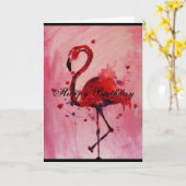 Gefeliciteerd met je verjaardag - Flamingo verjaar Kaart (Gele Bloem)