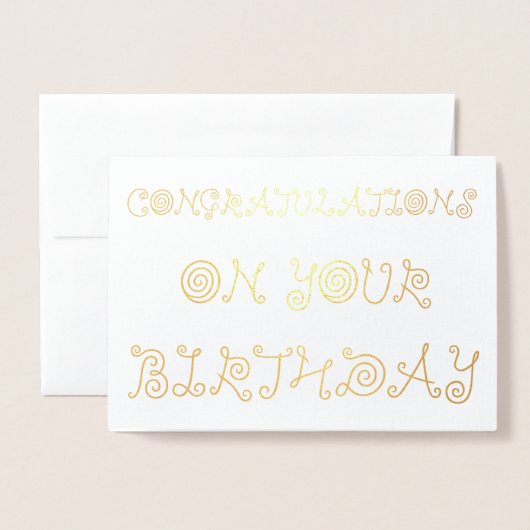Gefeliciteerd met je verjaardag folie kaarten (Voorkant met envelop)