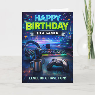 Gefeliciteerd met je verjaardag, gamer kaart